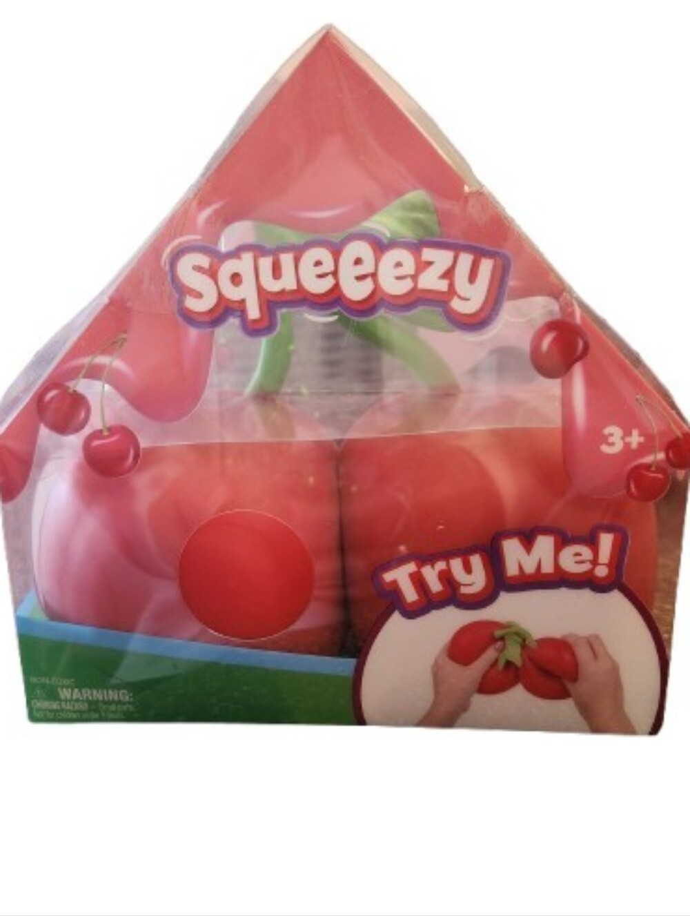 NEW Sunny Days Viral Squeezy Red Cherries Green Stem/Leaf Topper Squishy Fidget